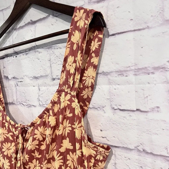 Gap Tie Neck Smocked Mini Sundress Lined Floral Print Boho Casual Size XXL - Picture 6 of 13